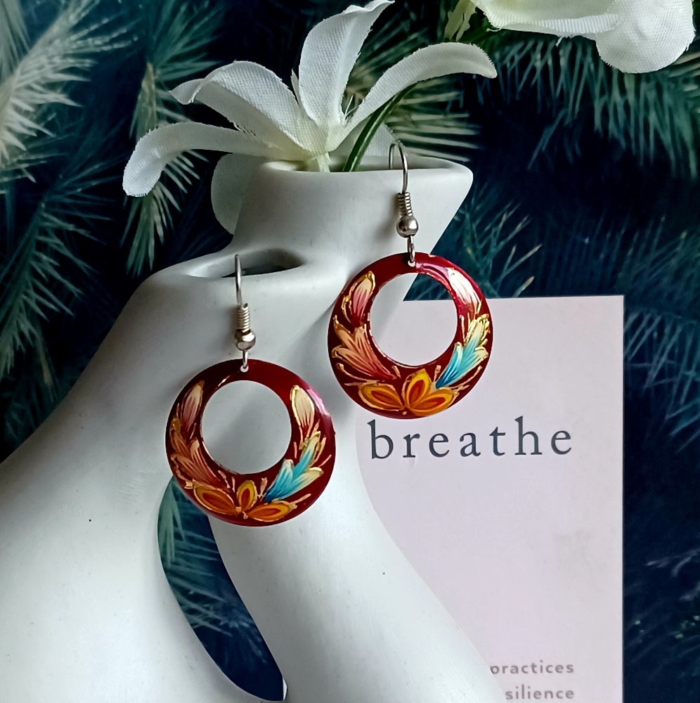 Vibrant Japanese Floral Hoops